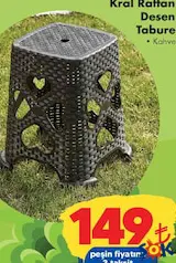 KRAL RATTAN DESEN TABURE KAHVE KRAL RATTAN DESEN TABURE KAHVE
